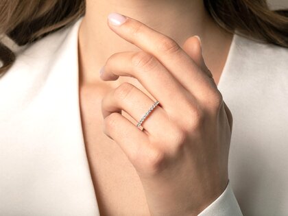 Anillo de compromiso Dawn en 14K oro blanco con diamantes 0,53ct G/SI