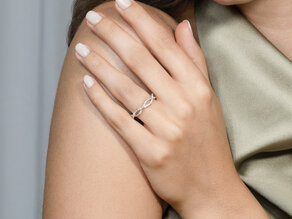 Anillo de compromiso Diamond Curve en 14K oro blanco con diamante 0,40ct G/SI