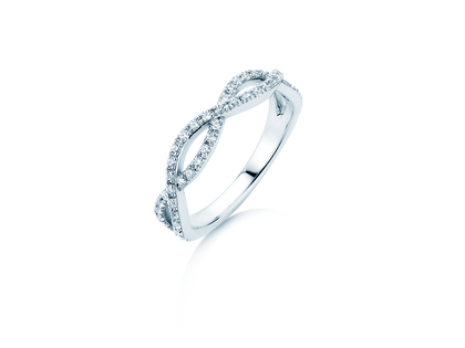 Anillo de compromiso Diamond Curve en 14K oro blanco con diamante 0,40ct G/SI