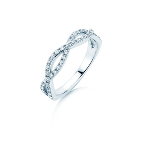 Anillo de compromiso Diamond Curve en 14K oro blanco con diamante 0,40ct G/SI