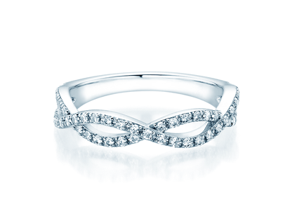 Anillo de compromiso Diamond Curve en 14K oro blanco con diamante 0,40ct G/SI