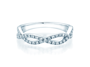 Anillo de compromiso Diamond Curve en 14K oro blanco con diamante 0,40ct G/SI