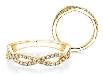 Anillo de compromiso Diamond Curve en 14K oro amarillo con diamante 0,40ct G/SI