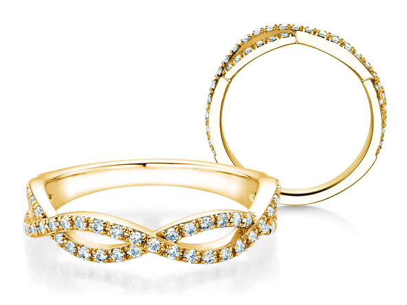 Anillo de compromiso Diamond Curve en 14K oro amarillo con diamante 0,40ct G/SI