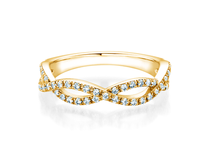 Anillo de compromiso Diamond Curve en 14K oro amarillo con diamante 0,40ct G/SI