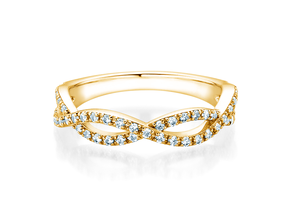Anillo de compromiso Diamond Curve en 14K oro amarillo con diamante 0,40ct G/SI