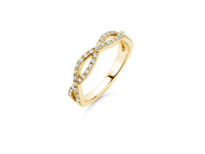 Anillo de compromiso Diamond Curve en 14K oro amarillo con diamante 0,40ct G/SI