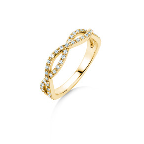 Anillo de compromiso Diamond Curve en 14K oro amarillo con diamante 0,40ct G/SI