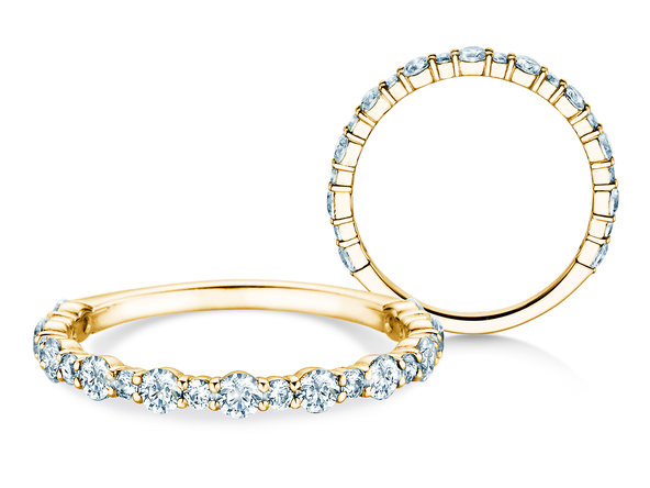 Anillo de compromiso Diamond Pulse en 14K oro amarillo con diamantes 0,59ct G/SI