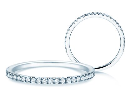 Anillo de compromiso Dusk en 9K oro blanco con diamantes 0,25ct G/SI