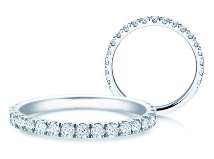 Anillo de compromiso Dusk en 14K oro blanco con diamantes 0,55ct