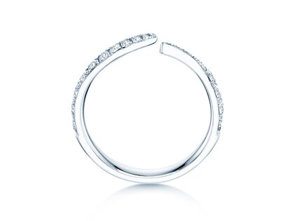 Anillo de compromiso Flow Pavé en 18K oro blanco con diamantes 0,51ct G/SI