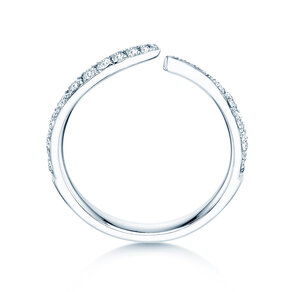 Anillo de compromiso Flow Pavé en 18K oro blanco con diamantes 0,51ct G/SI