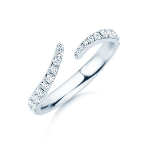 Anillo de compromiso Flow Pavé en 18K oro blanco con diamantes 0,51ct G/SI