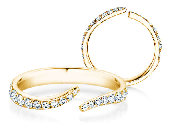 Anillo de compromiso Flow Pavé en 14K oro amarillo con diamantes 0,51ct G/SI