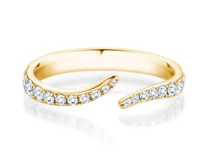 Anillo de compromiso Flow Pavé en 14K oro amarillo con diamantes 0,51ct G/SI