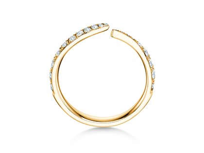 Anillo de compromiso Flow Pavé en 14K oro amarillo con diamantes 0,51ct G/SI