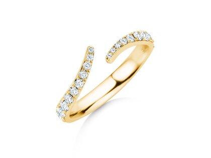 Anillo de compromiso Flow Pavé en 14K oro amarillo con diamantes 0,51ct G/SI
