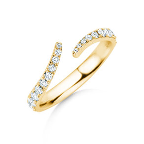 Anillo de compromiso Flow Pavé en 14K oro amarillo con diamantes 0,51ct G/SI
