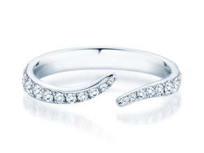 Anillo de compromiso Flow Pavé en 18K oro blanco con diamantes 0,51ct G/SI