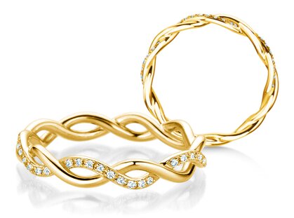 Anillo de compromiso Sparkling Curve en oro amarillo