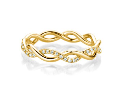 Anillo de compromiso Sparkling Curve en 14K oro amarillo con diamantes 0,14ct G/SI