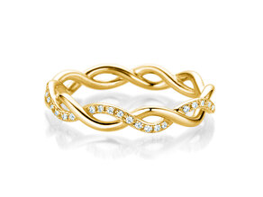 Anillo de compromiso Sparkling Curve en 14K oro amarillo con diamantes 0,14ct G/SI