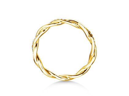 Anillo de compromiso Sparkling Curve en 14K oro amarillo con diamantes 0,14ct G/SI