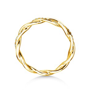 Anillo de compromiso Sparkling Curve en 14K oro amarillo con diamantes 0,14ct G/SI