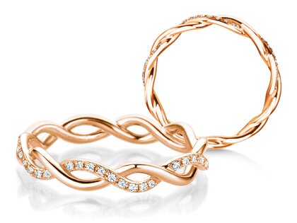 Anillo de compromiso Sparkling Curve en 14K oro rosa