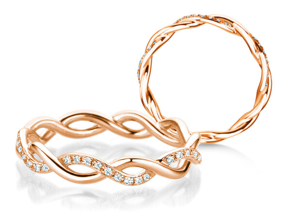 Anillo de compromiso Sparkling Curve en 14K oro rosa