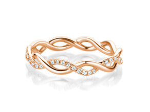Anillo de compromiso Sparkling Curve en 14K oro rosa