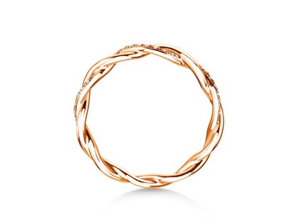 Anillo de compromiso Sparkling Curve en 14K oro rosa