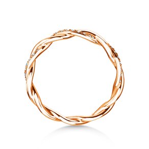 Anillo de compromiso Sparkling Curve en 14K oro rosa