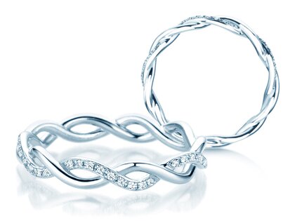 Anillo de compromiso Sparkling Curve en 14K oro blanco con diamantes 0,14ct G/SI