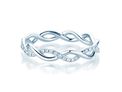 Anillo de compromiso Sparkling Curve en 14K oro blanco con diamantes 0,14ct G/SI