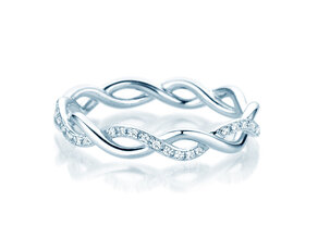 Anillo de compromiso Sparkling Curve en 14K oro blanco con diamantes 0,14ct G/SI