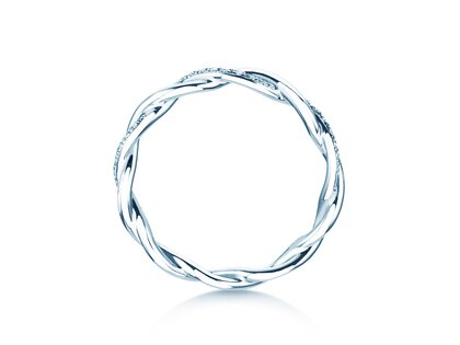 Anillo de compromiso Sparkling Curve en 14K oro blanco con diamantes 0,14ct G/SI