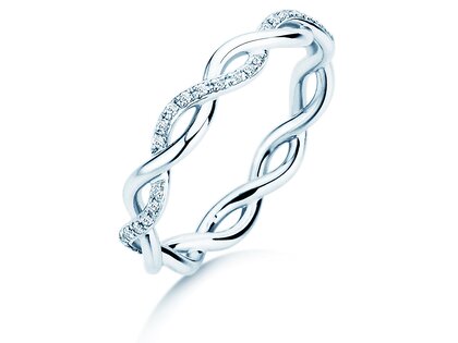 Anillo de compromiso Sparkling Curve en 14K oro blanco con diamantes 0,14ct G/SI