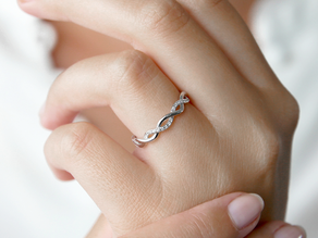 Anillo de compromiso Sparkling Curve en 14K oro blanco con diamantes 0,14ct G/SI