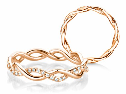 Anillo de compromiso Sparkling Curve en 14K oro rosa con diamantes 0,14ct G/SI