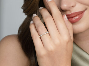 Anillo de compromiso V-Eternity en 14K oro blanco con diamantes 0,22ct G/SI