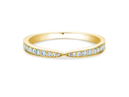 Anillo de compromiso V-Eternity en 14K oro amarillo con diamantes 0,22ct G/SI
