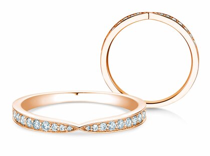 Anillo de compromiso V-Eternity en 14K oro rosa con diamantes 0,22ct G/SI