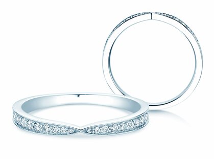 Anillo de compromiso V-Eternity en 14K oro blanco con diamantes 0,22ct G/SI