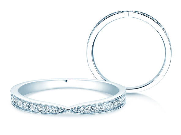 Anillo de compromiso V-Eternity en 14K oro blanco con diamantes 0,22ct G/SI