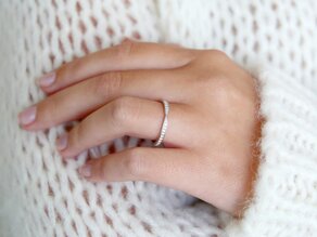 Anillo de compromiso V-Eternity en 14K oro blanco con diamantes 0,22ct G/SI