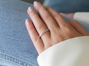 Anillo de compromiso V-Eternity en 14K oro blanco con diamantes 0,22ct G/SI