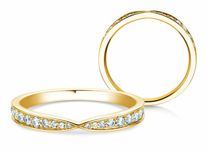 Anillo de compromiso V-Eternity en 14K oro amarillo con diamantes 0,30ct