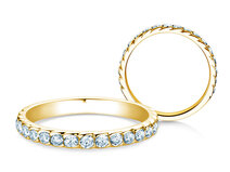 Anillo de compromiso Wave en 14K oro amarillo con diamantes 0,57ct G/SI